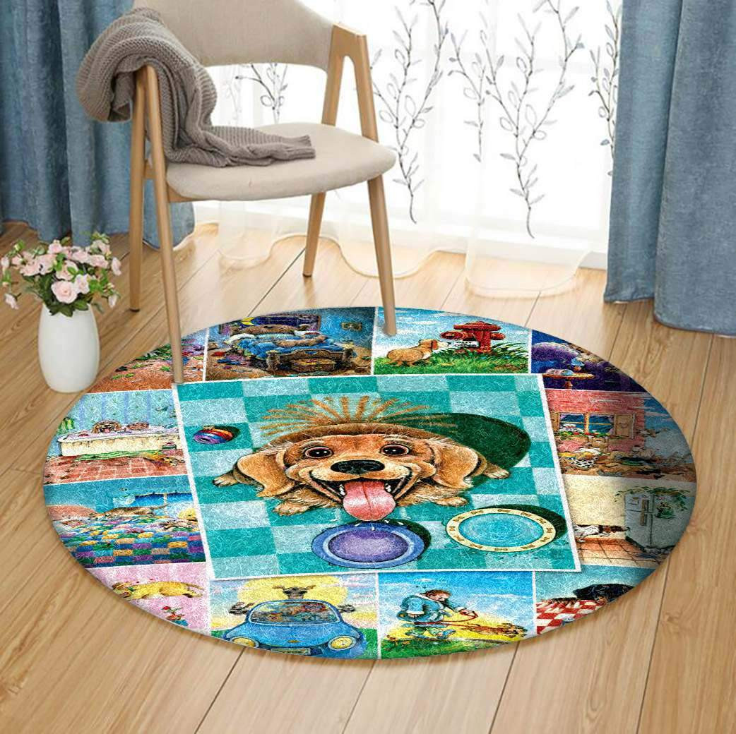 Dog Life Limited Edition Round Rug Carpet Bedroom Livingroom Home Decor
