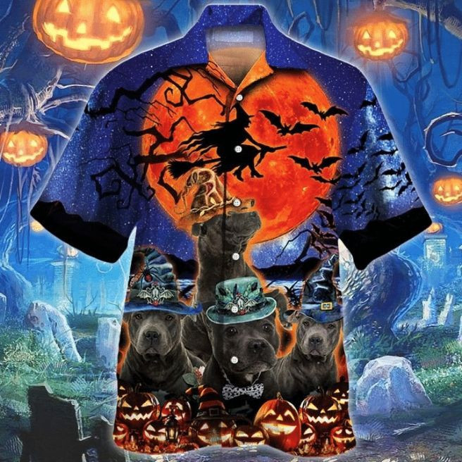 Dog Lover Happy Halloween Print Hawaiian Shirt