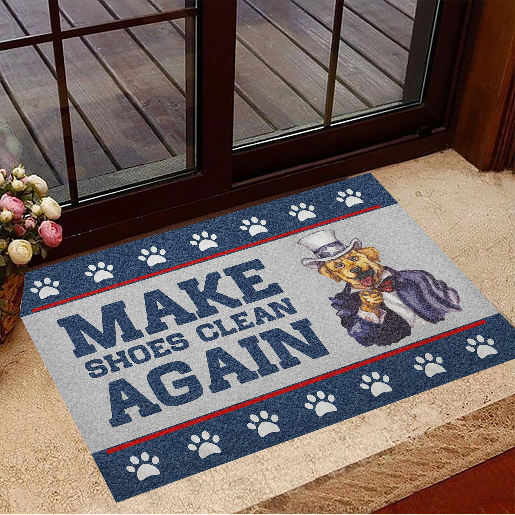 Dog Make Shoes Clean Again Rubber Doormat Funny Dog Rubber Doormat Gifts For New Homeowners