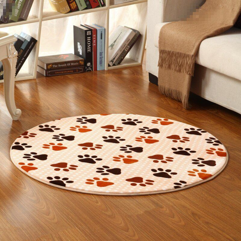 Dog Paw Round Rug Carpet Bedroom Livingroom Home Decor