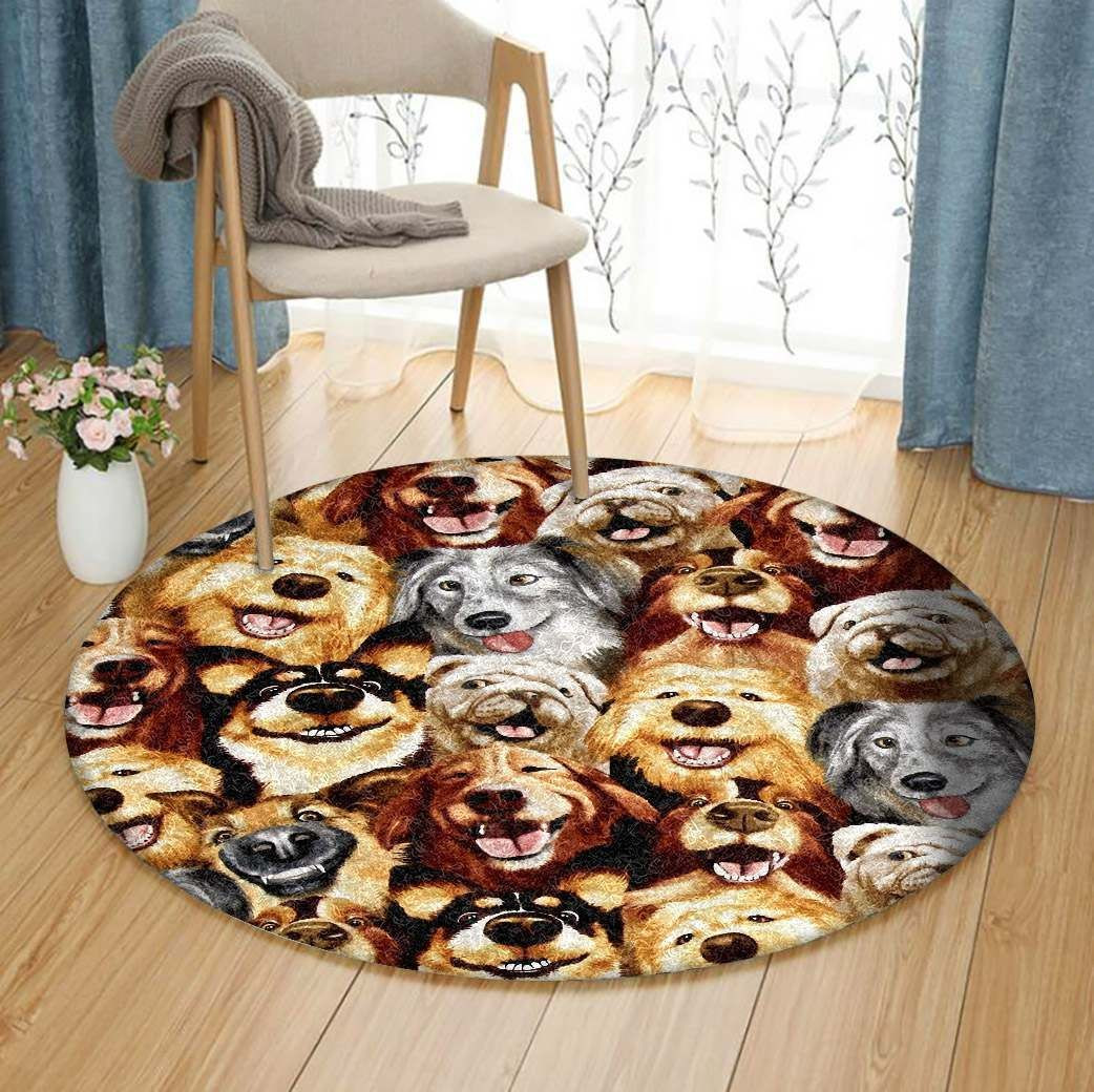 Dog Round Rug Carpet Bedroom Livingroom Home Decor