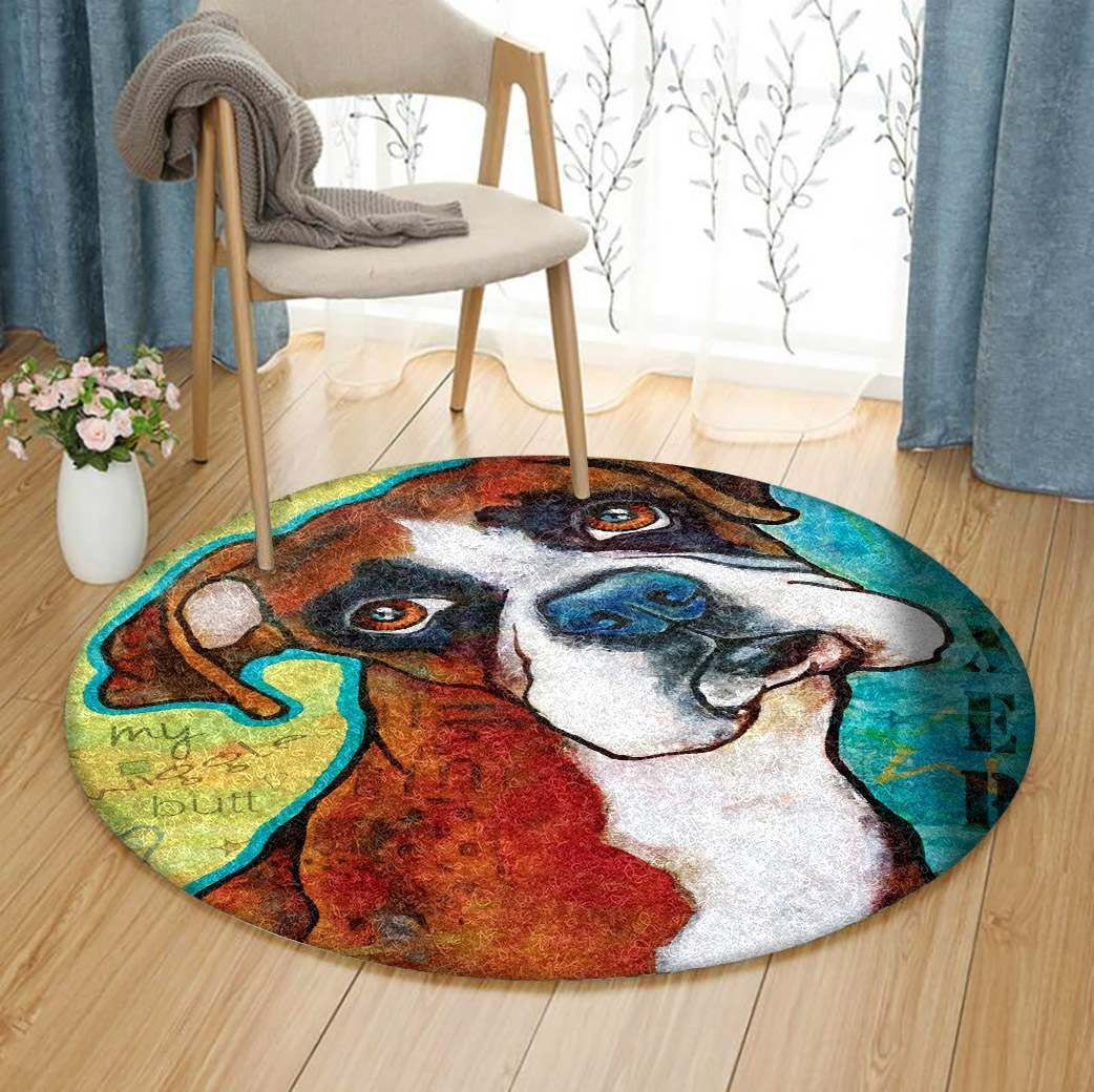 Dog Round Rug Carpet Bedroom Livingroom Home Decor