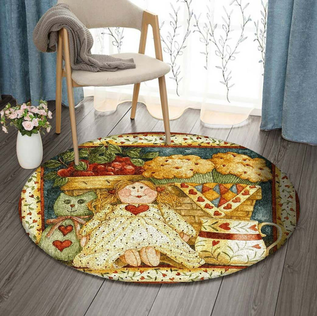 Doll Round Rug Carpet Bedroom Livingroom Home Decor