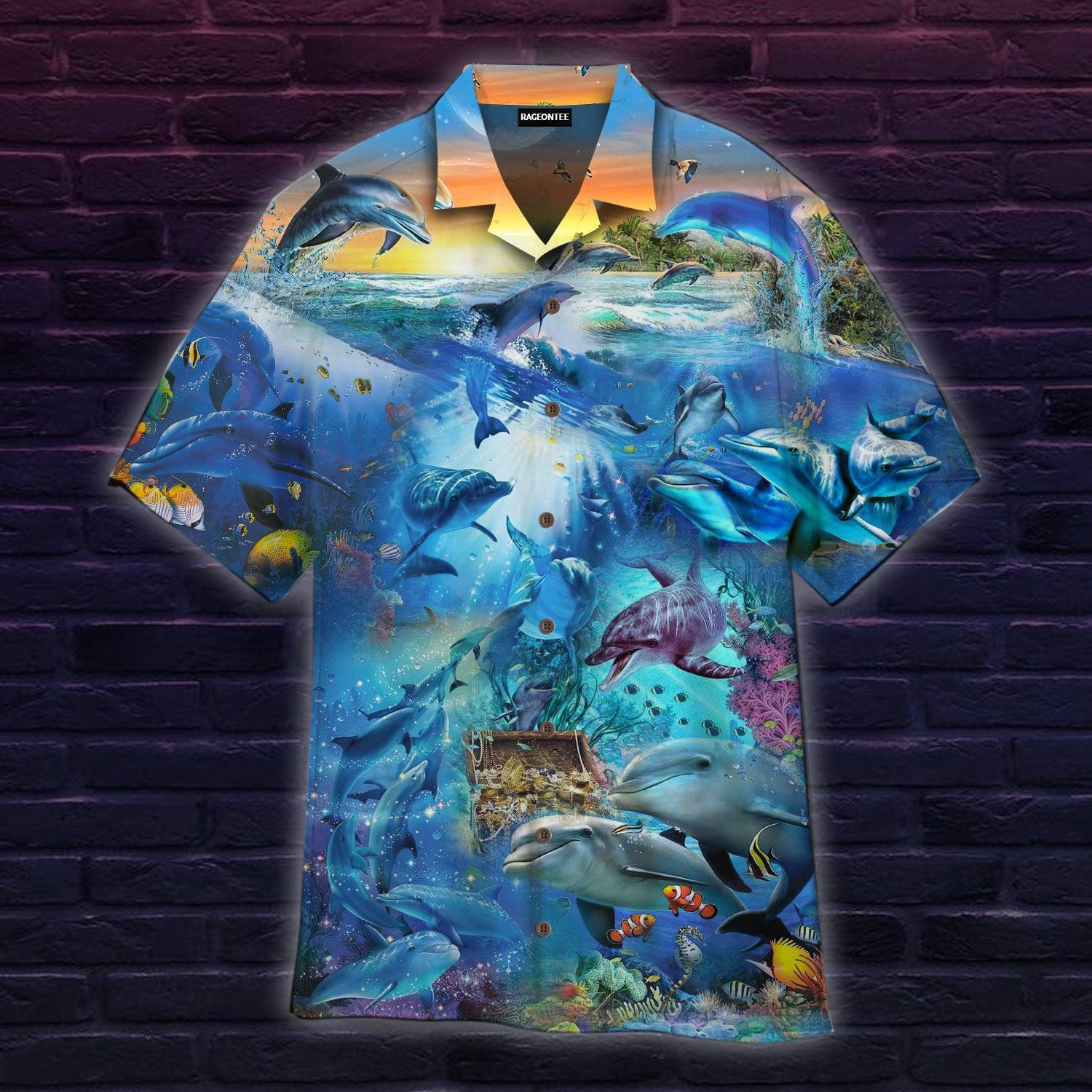 Dolphin In The Ocean Hawaiian Shirt