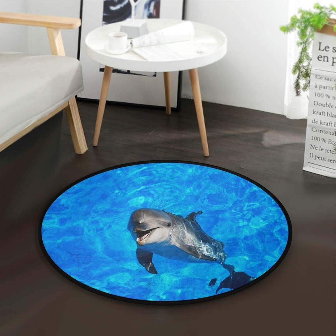 Dolphin Limited Edition Round Rug Carpet Bedroom Livingroom Home Decor