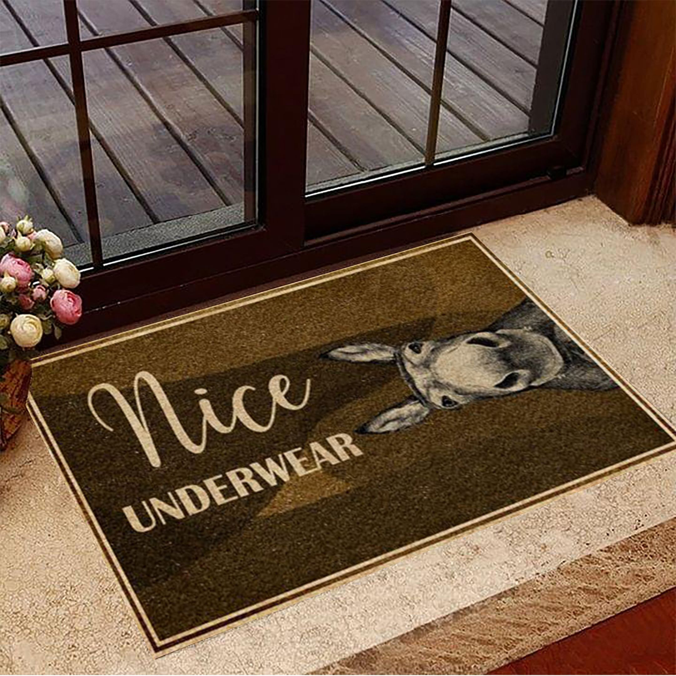 Donkey Nice Underwear Rubber Doormat Funny Welcome Mats Gifts For New House