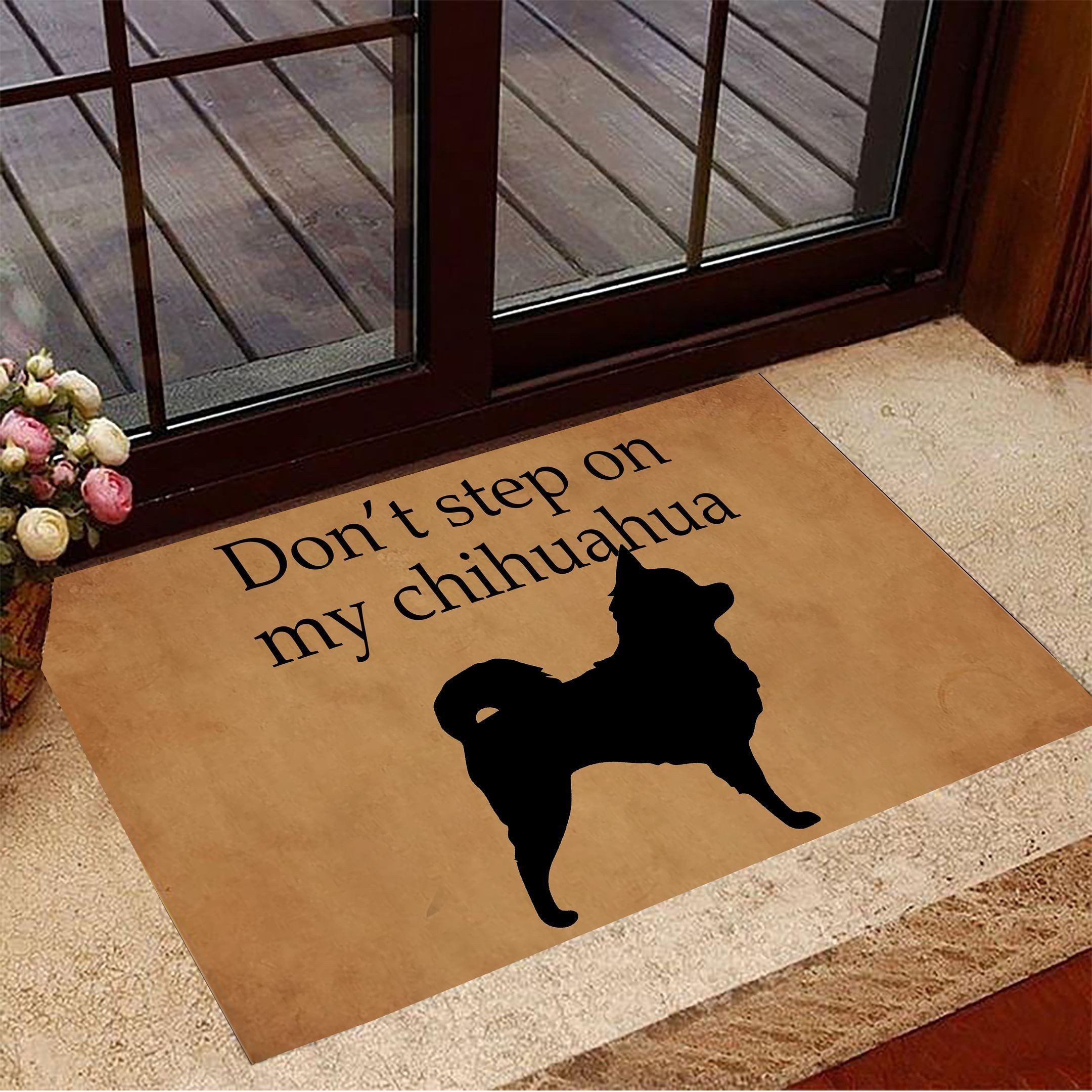 Don't Step On My Chihuahua Rubber Doormat Funny Sayings Chihuahua Owner Decorative Rubber Doormat Gift