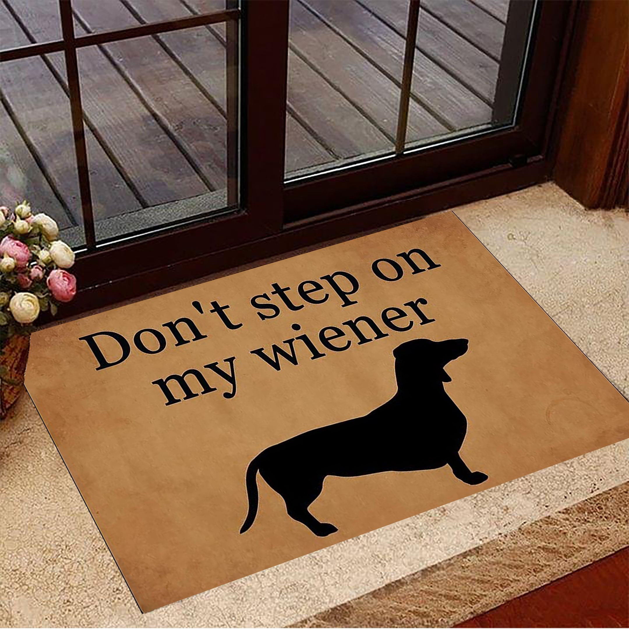 Don't Step On My Wiener Rubber Doormat Funny Welcome Mat Best Rubber Doormat For Dog Owners Decor