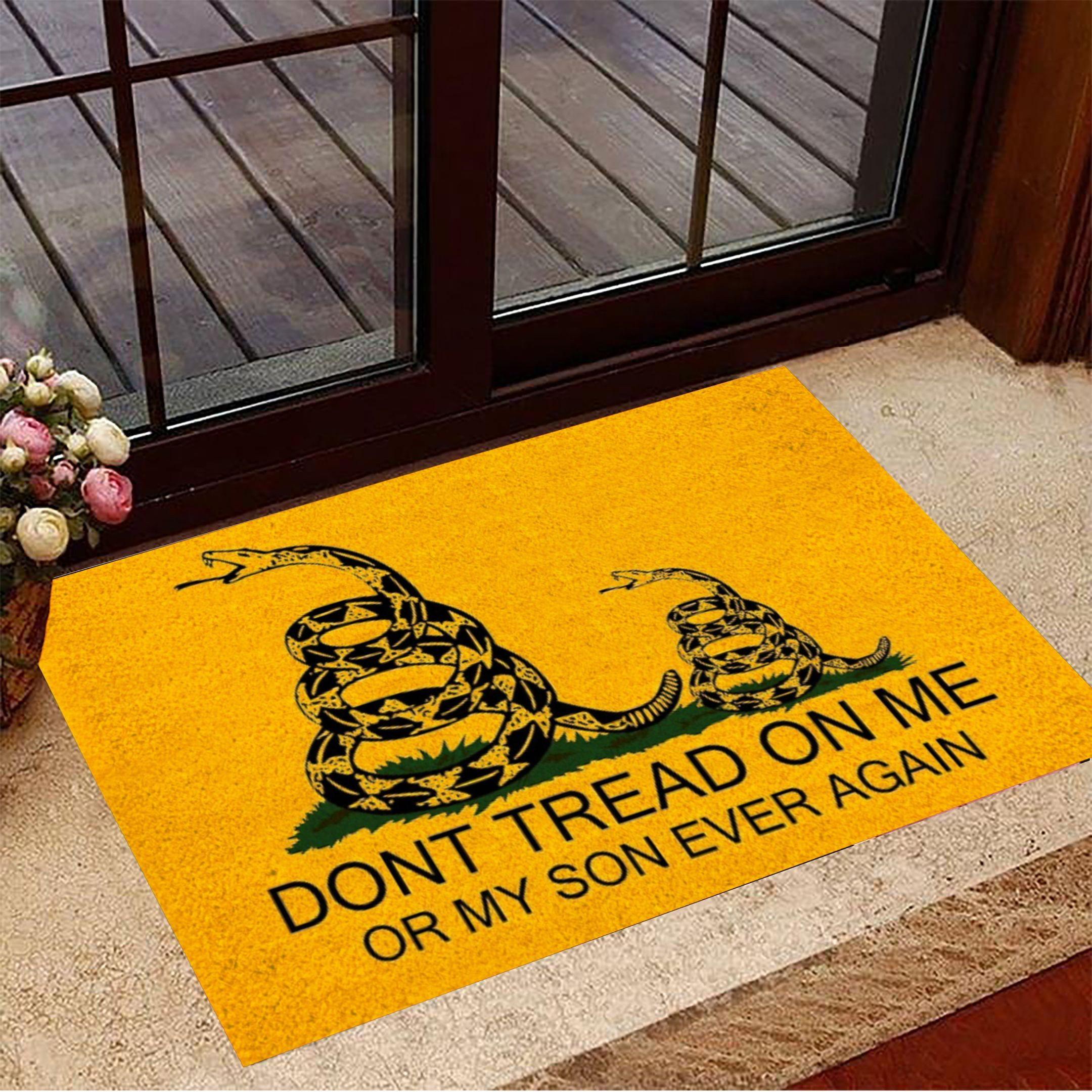 Don't Tread On Me Or My Son Ever Again Rubber Doormat Welcome Rubber Doormat House Decor Gifts For Son