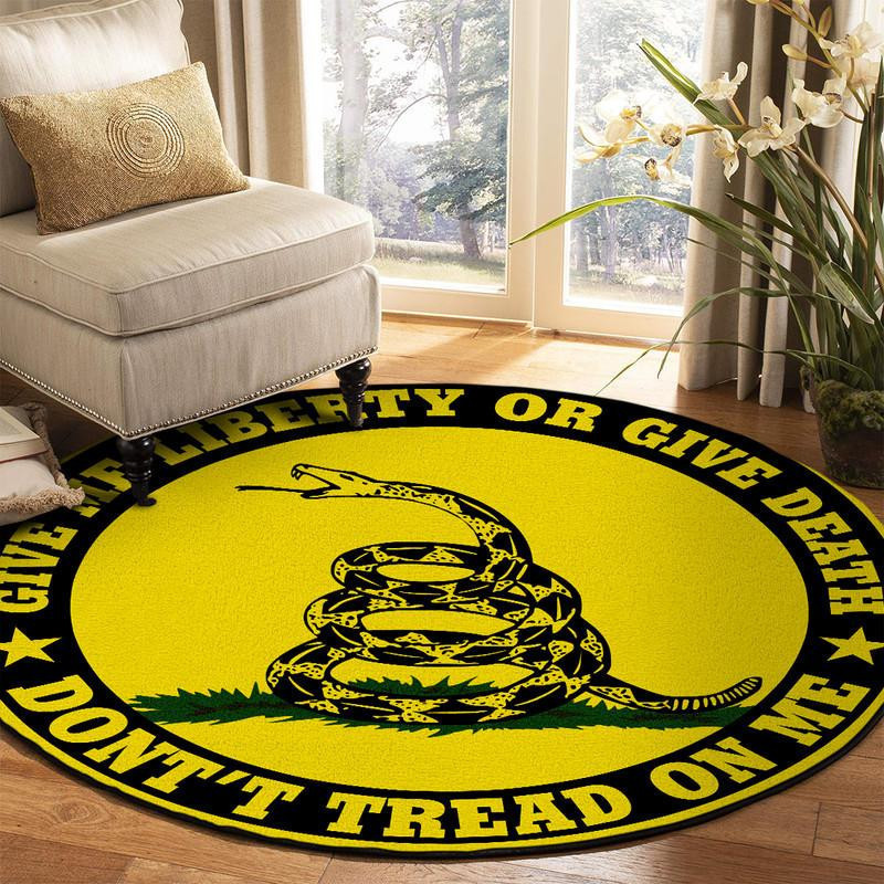 Don'T Treat On Me Give Me Liberty Or Give Me Death Round Rug Carpet Bedroom Livingroom Home Decor