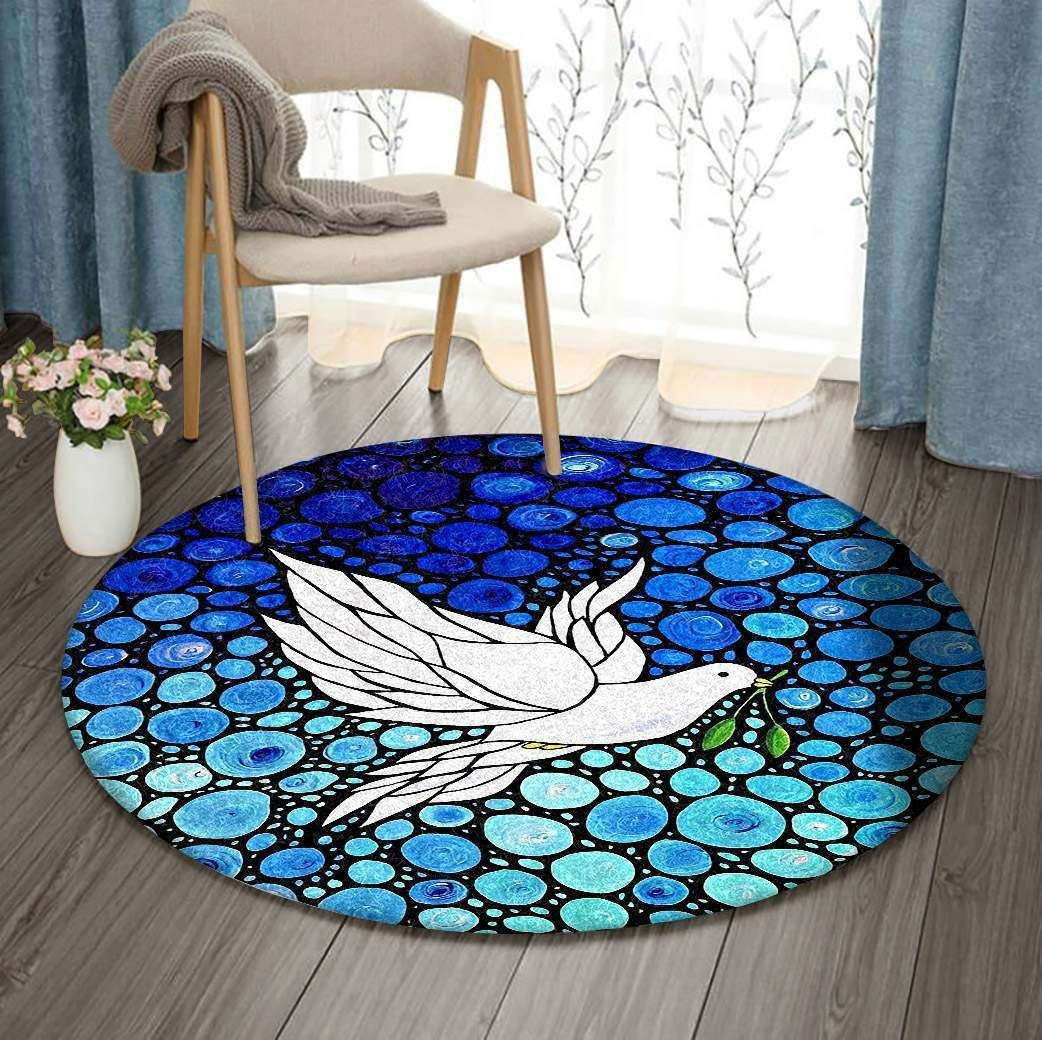 Dove Round Rug Carpet Bedroom Livingroom Home Decor