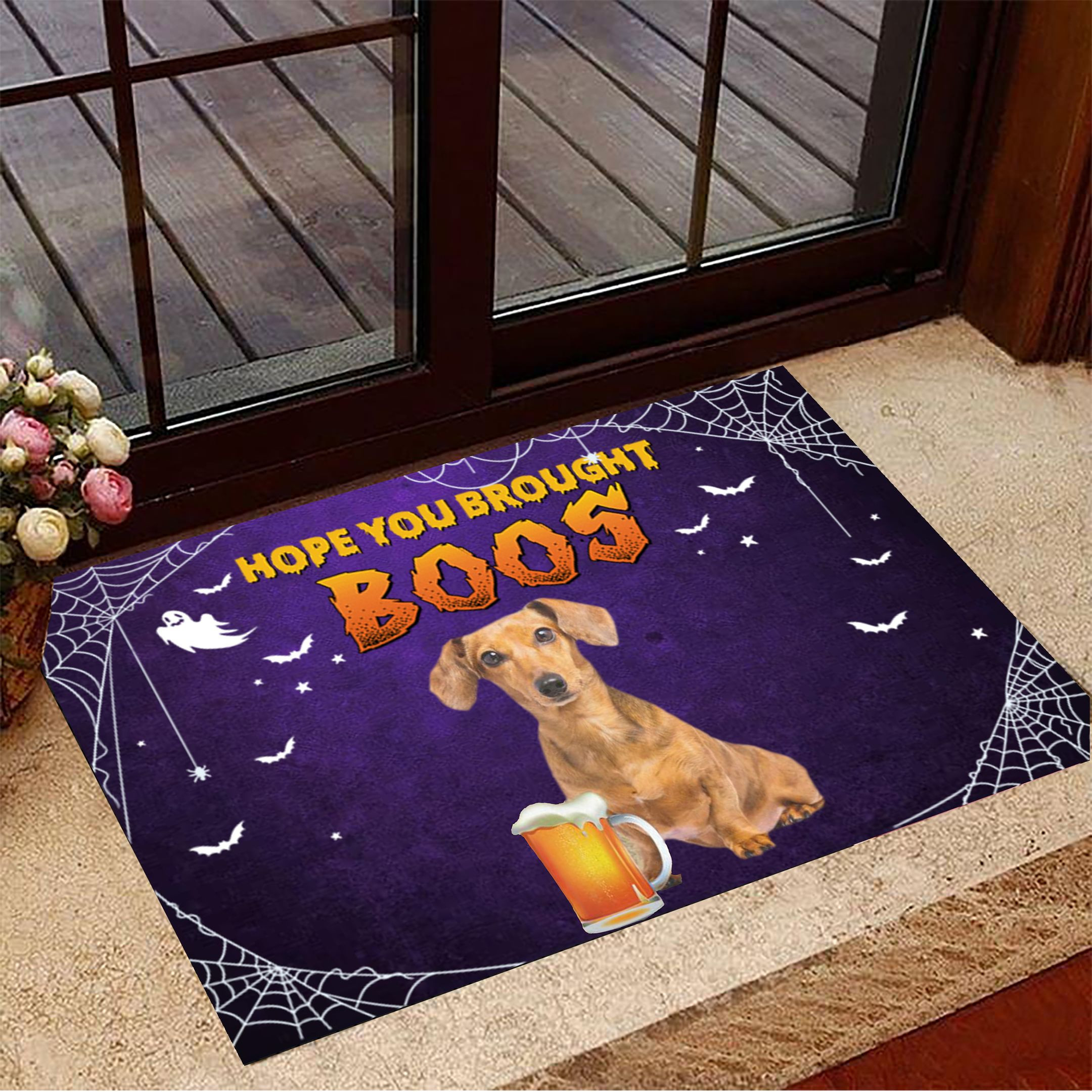 Doxie You Brought Boos Rubber Doormat Halloween Rubber Doormat Spooky Halloween Decorations
