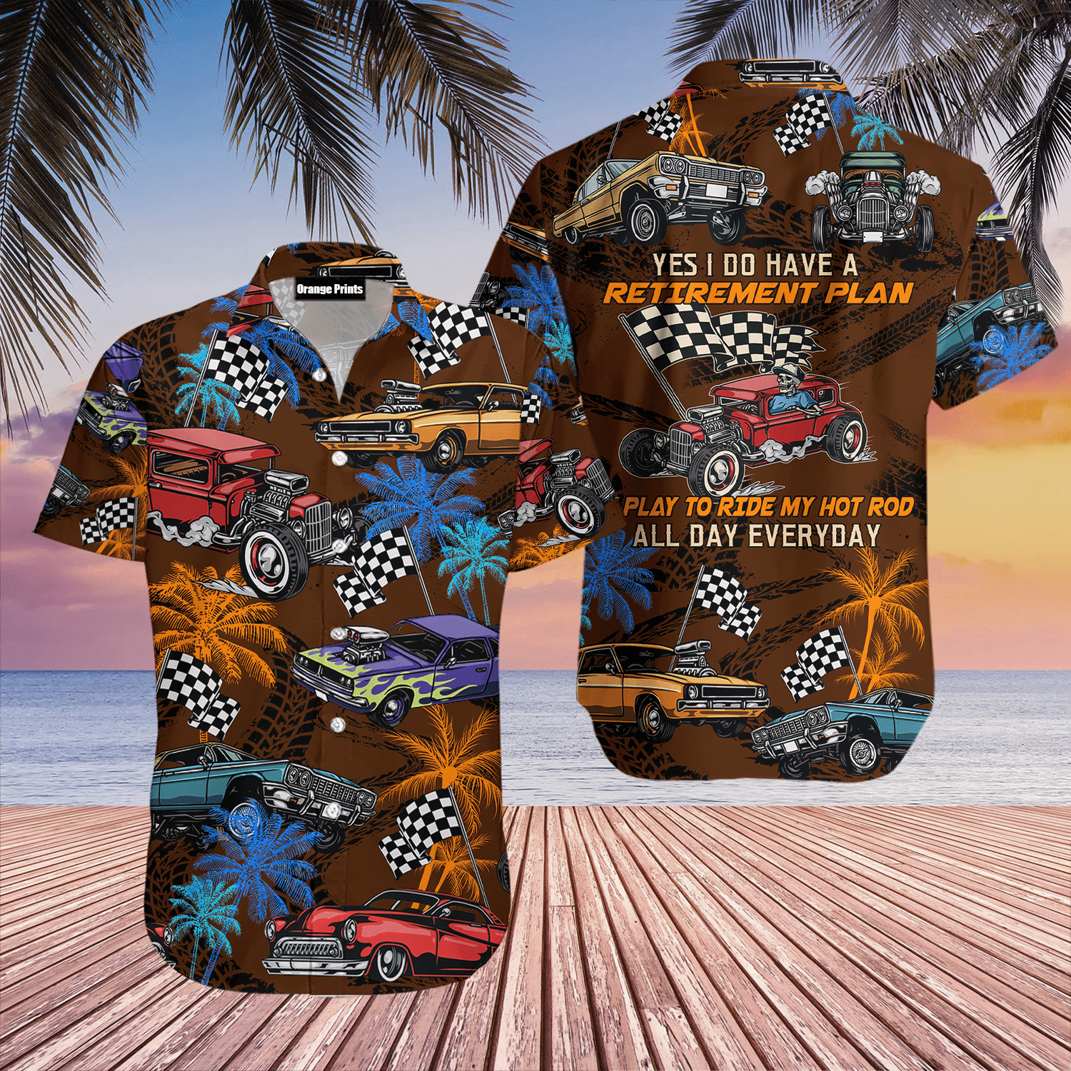 Drag Racing Retirement Plan Hawaiian Shirt