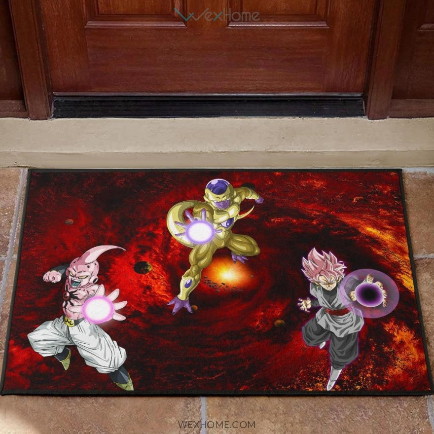 Dragon Ball Anime DB Evil Universe Villains Black Goku Frieza Buu Rubber Doormat Home Decor