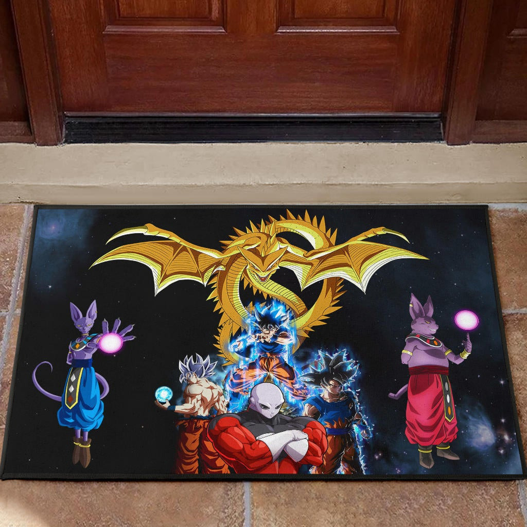 Dragon Ball Anime DB Goku Vs Villains Golden Shenron Dragon Rubber Doormat Home Decor