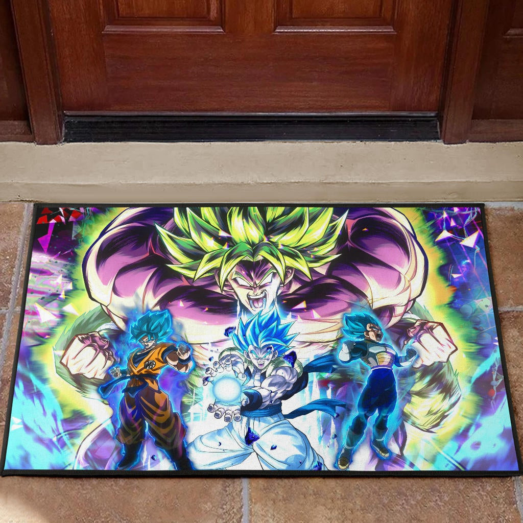 Dragon Ball Anime DB Super Saiyan Broly Goku And Vegeta Power Vapor Rubber Doormat Home Decor