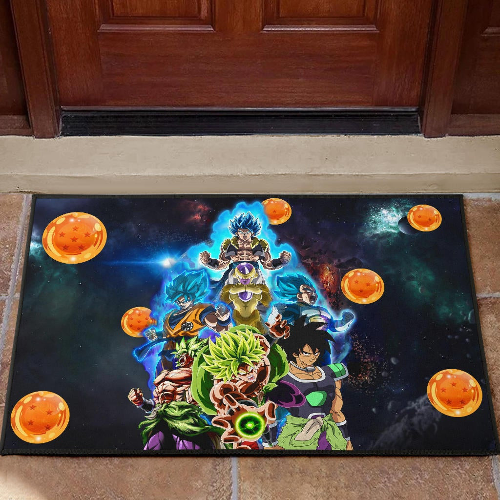 Dragon Ball Anime DB Super Saiyan Power Blue Vapor Galaxy Rubber Doormat Home Decor