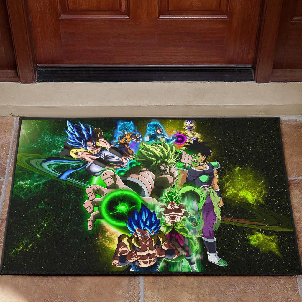 Dragon Ball Anime Rubber Doormat | DB Goku And Vegeta Green Power Galaxy Rubber Doormat Home Decor