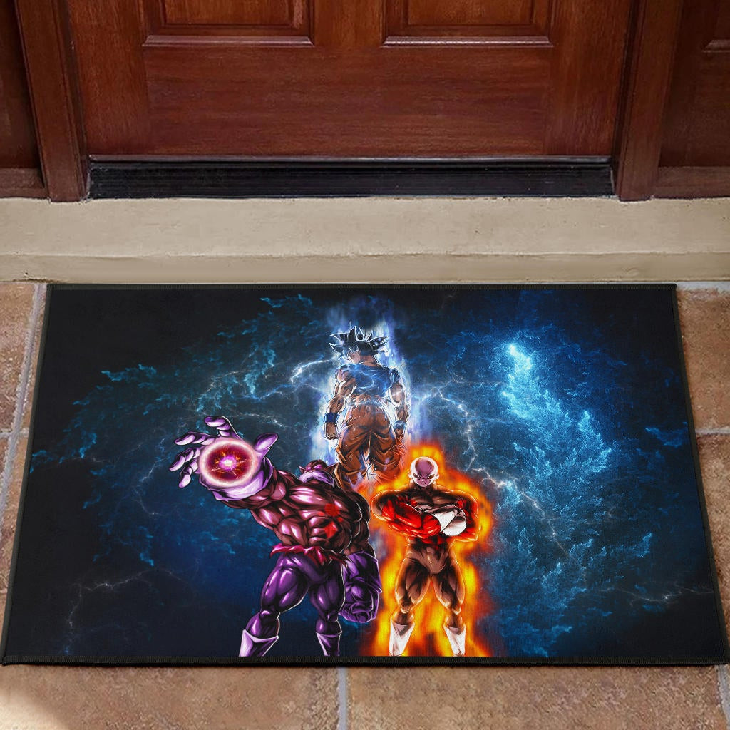 Dragon Ball Anime Rubber Doormat - DB Goku Jiren Toppo Power Burst Limit Blue Explosion Rubber Doormat Home Decor