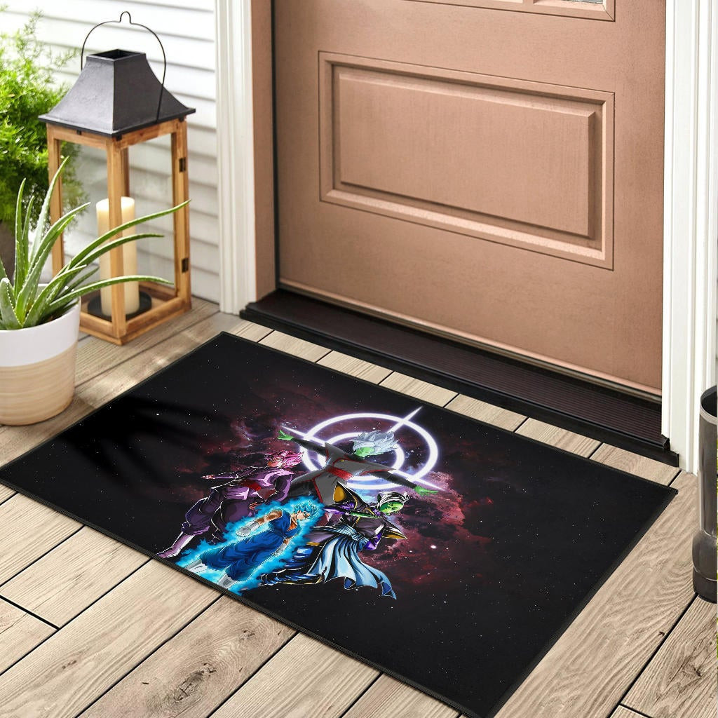Dragon Ball Anime Rubber Doormat - DB Goku Vs Villains Black Goku Fusao Zamasu Rubber Doormat Home Decor - Image 3