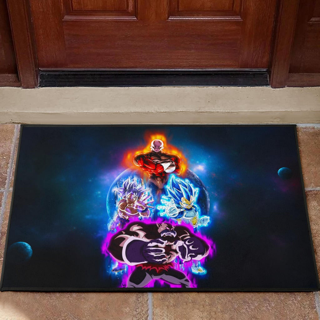 Dragon Ball Anime Rubber Doormat - DB Super Saiyan Colorful Power Burst Limit Rubber Doormat Home Decor