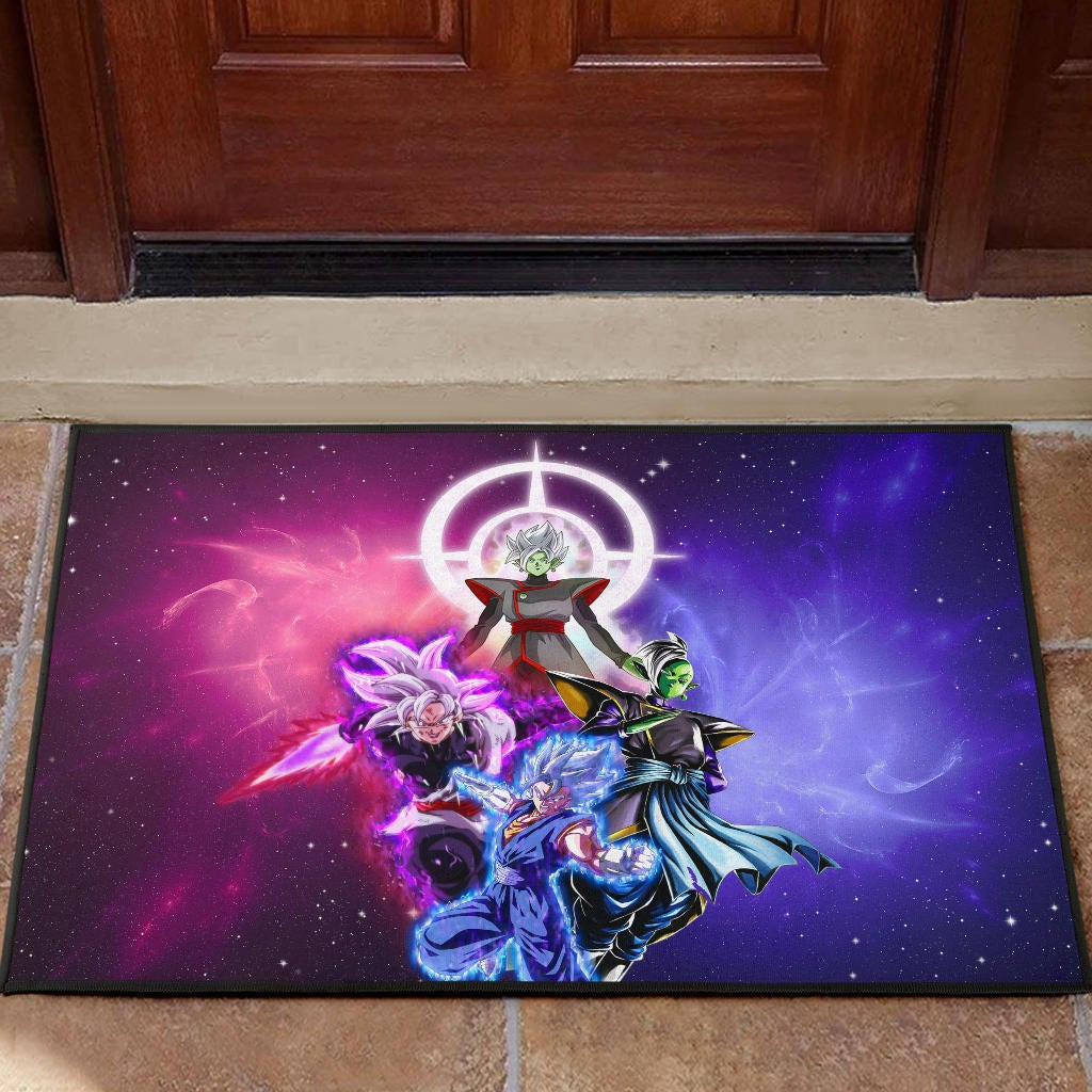 Dragon Ball Anime Rubber Doormat - DB Super Saiyan Fighting Burst Limit Red And Blue Rubber Doormat Home Decor