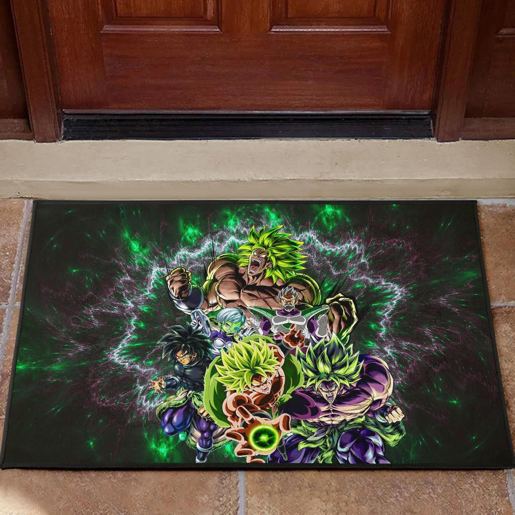 Dragon Ball Anime Rubber Doormat | DB Villains Broly Super Saiyan Full Power Rubber Doormat Home Decor