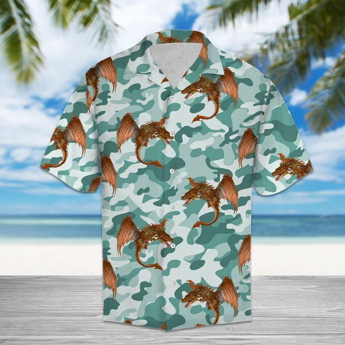 Dragon Camo Hawaiian Shirt