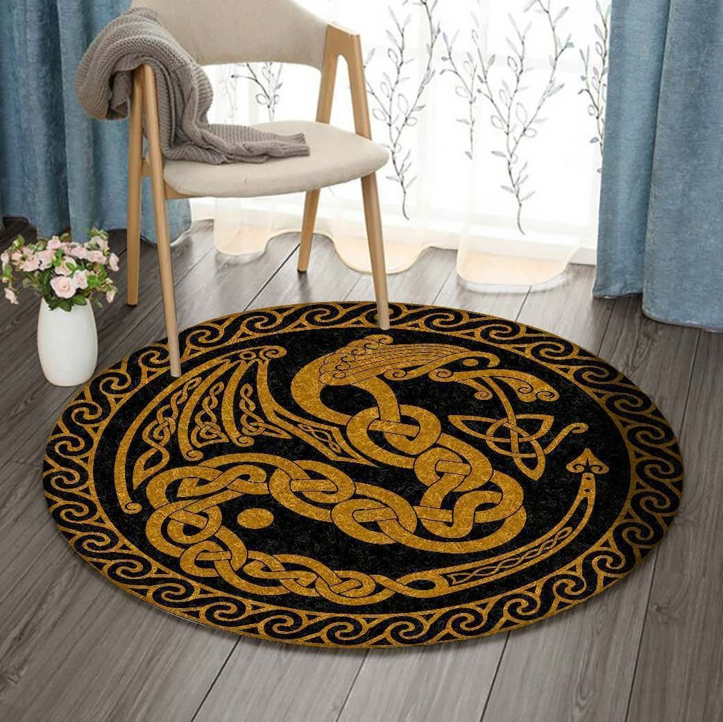Dragon Celtic Limited Edition Round Rug Carpet Bedroom Livingroom Home Decor