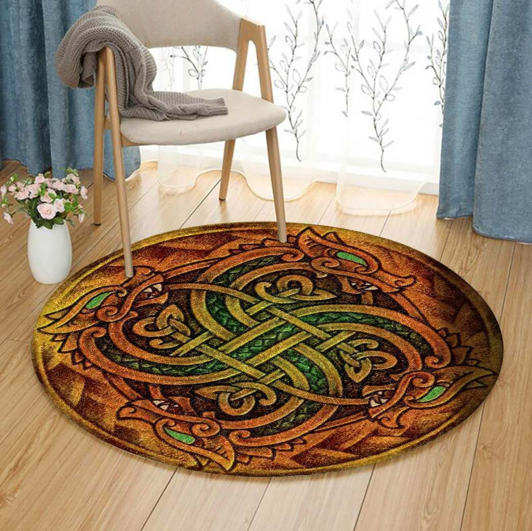 Dragon Celtic Round Rug Carpet Bedroom Livingroom Home Decor