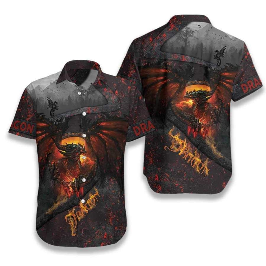 Dragon Fire Art Aloha Hawaiian Shirt