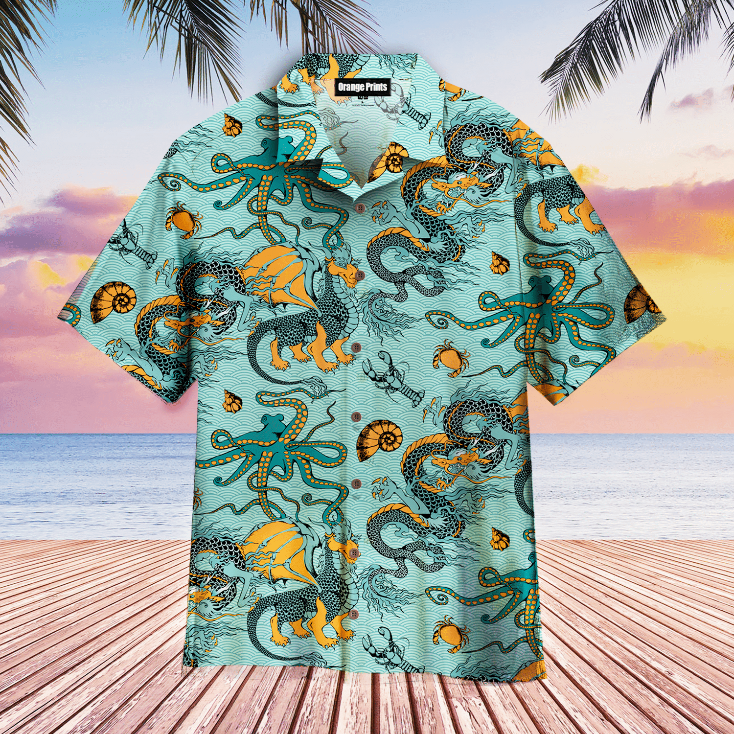 Dragon Fish Octopus Hawaiian Shirt