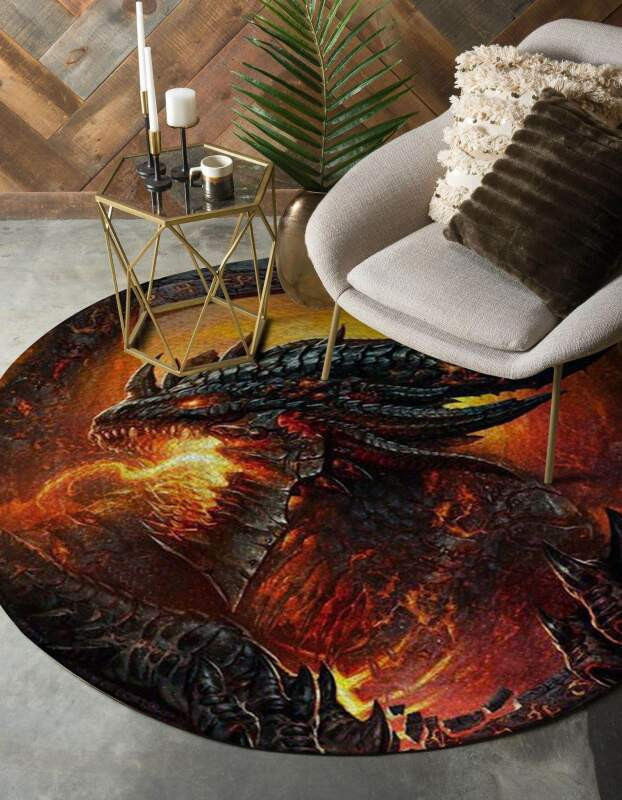 Dragon Limited Edition Round Rug Carpet Bedroom Livingroom Home Decor