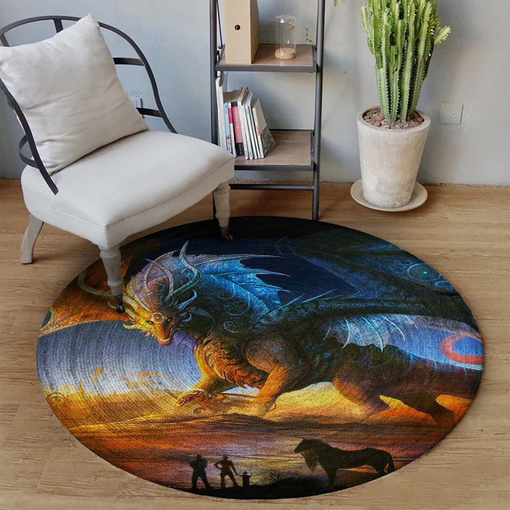 Dragon Limited Edition Round Rug Carpet Bedroom Livingroom Home Decor