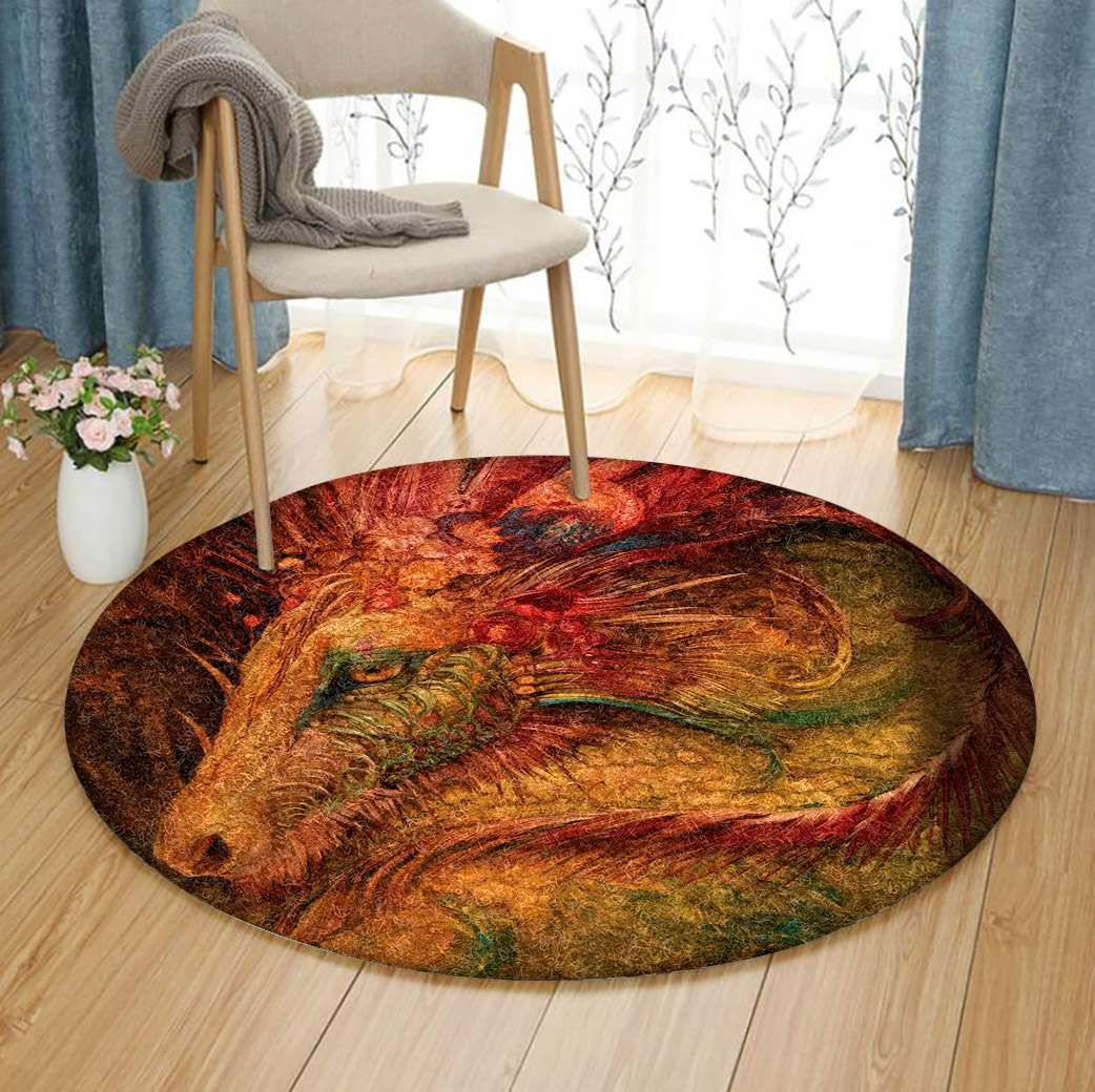 Dragon Round Rug Carpet Bedroom Livingroom Home Decor
