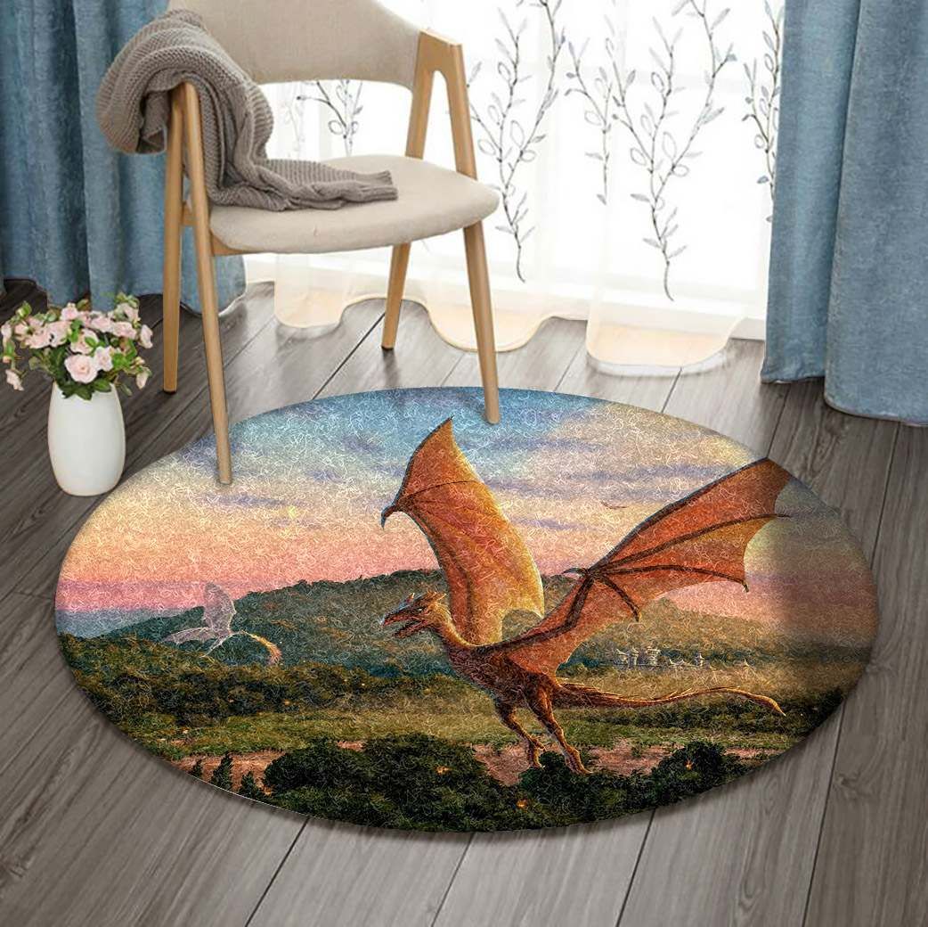 Dragon Round Rug Carpet Bedroom Livingroom Home Decor