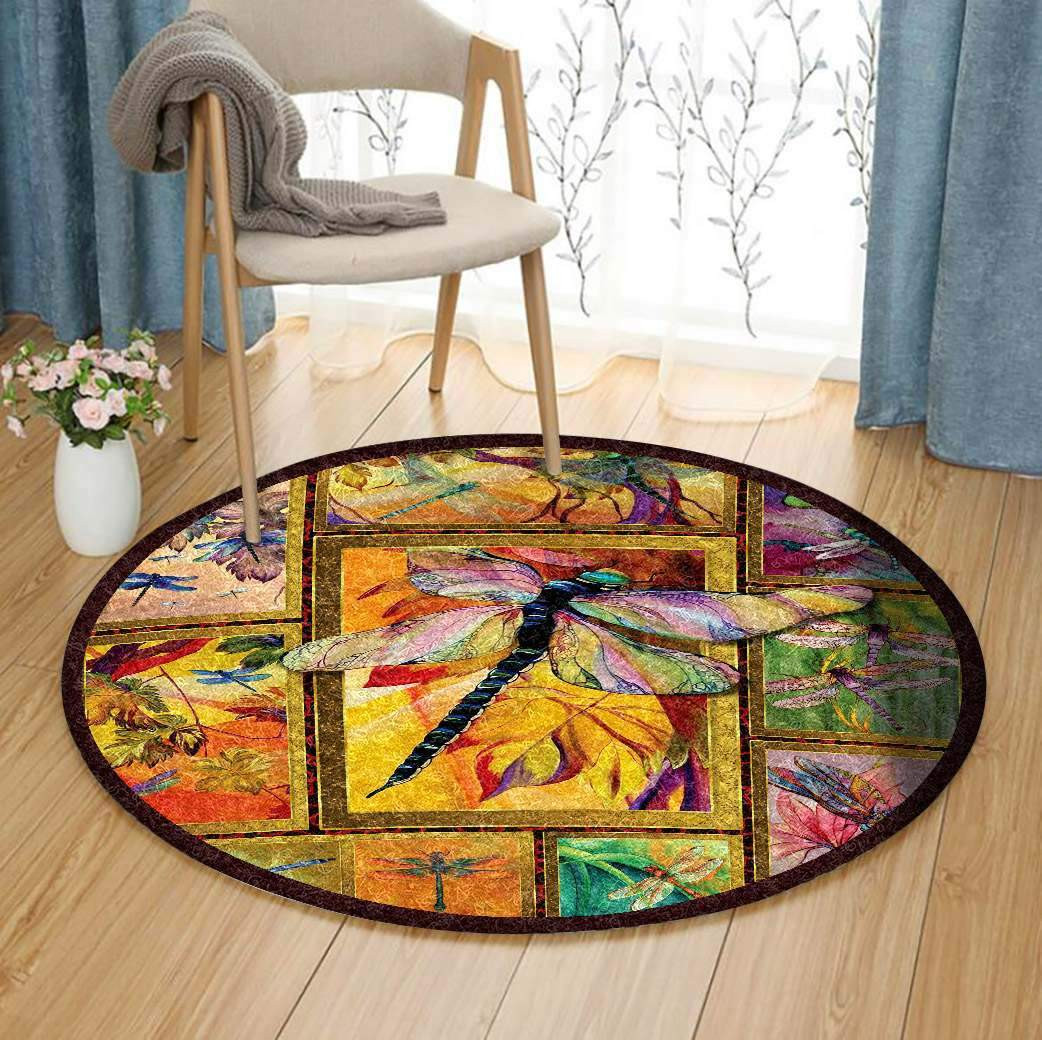 Dragonfly Limited Edition Round Rug Carpet Bedroom Livingroom Home Decor