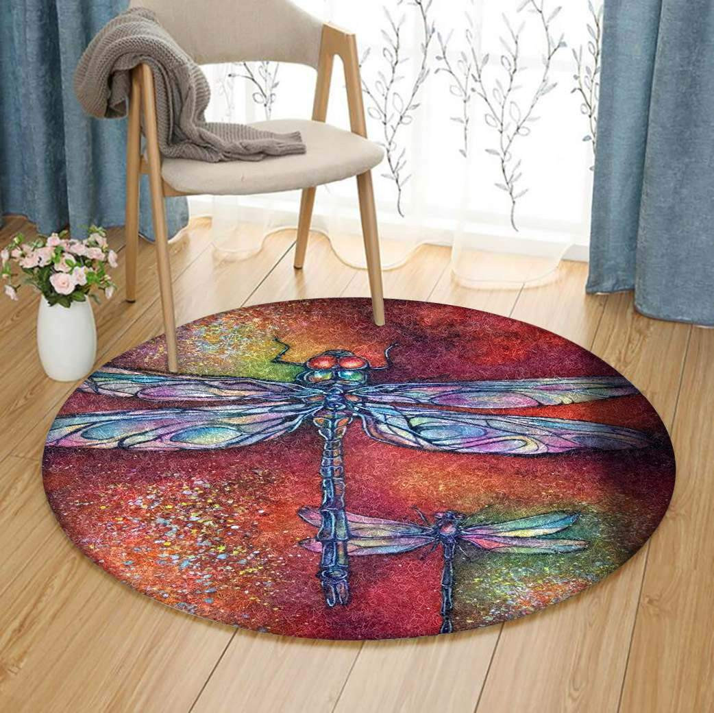 Dragonfly Limited Edition Round Rug Carpet Bedroom Livingroom Home Decor