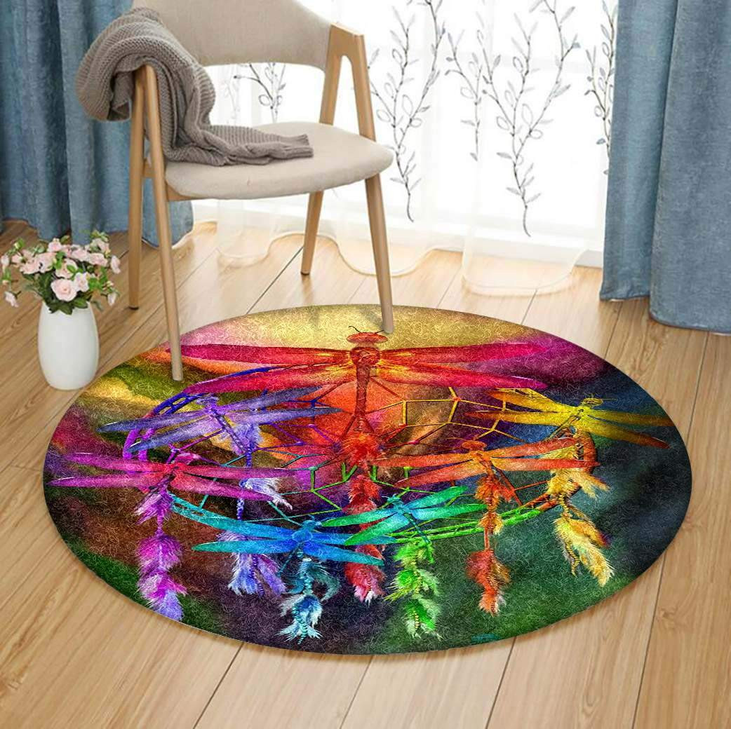 Dragonfly Limited Edition Round Rug Carpet Bedroom Livingroom Home Decor