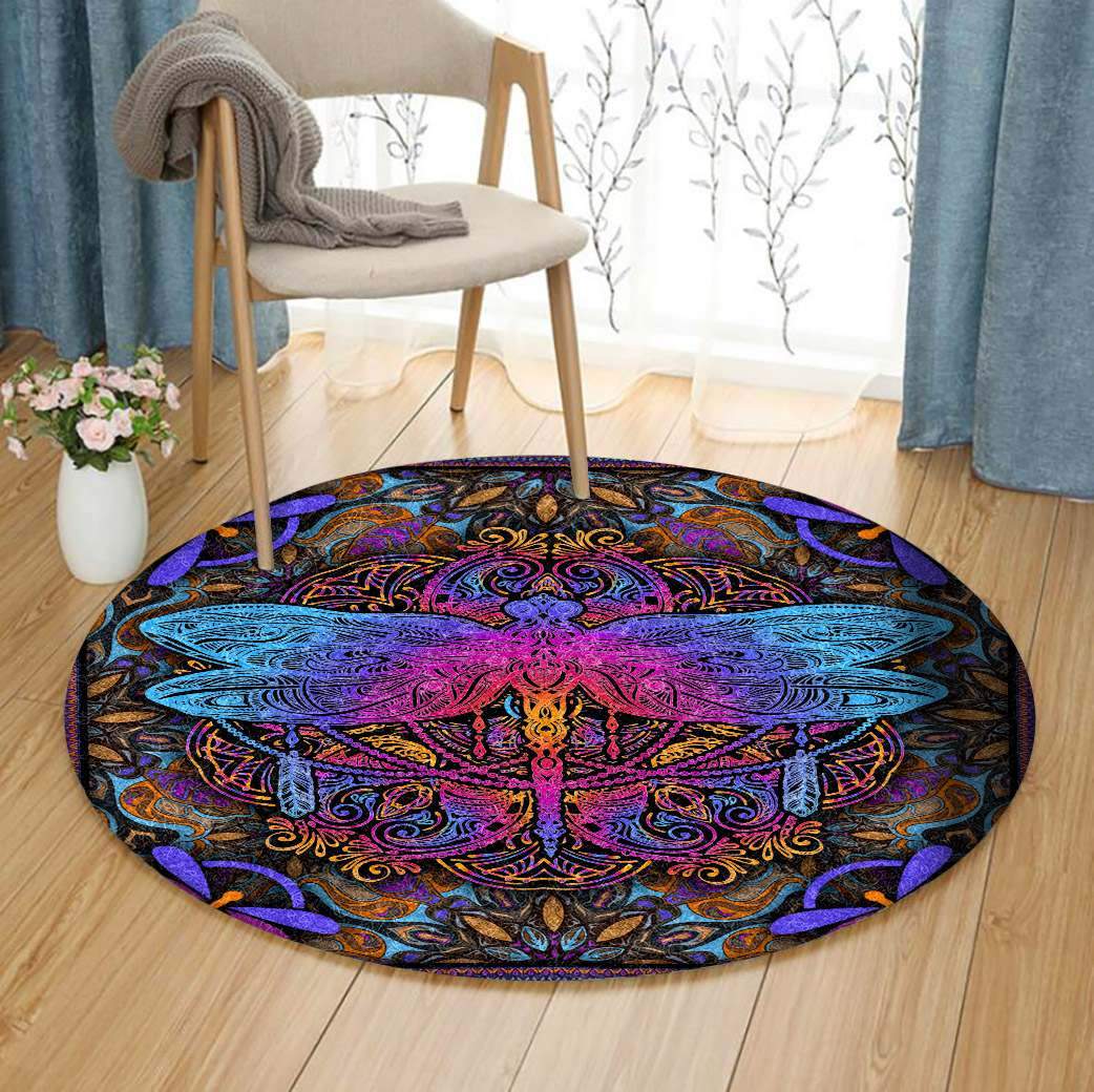 Dragonfly Limited Edition Round Rug Carpet Bedroom Livingroom Home Decor