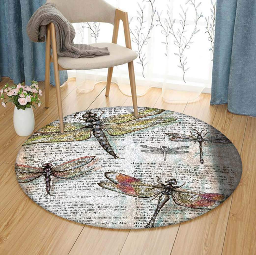 Dragonfly Limited Edition Round Rug Carpet Bedroom Livingroom Home Decor