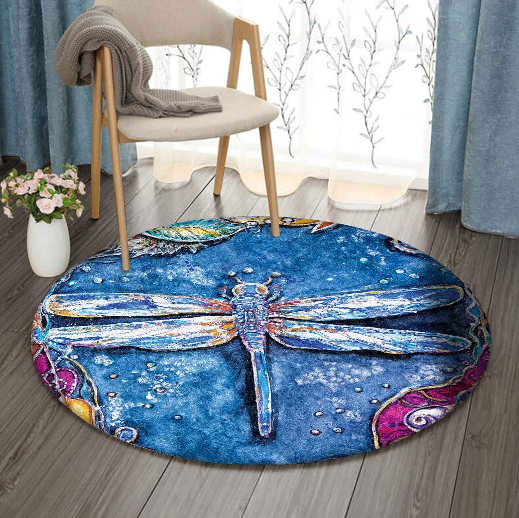 Dragonfly Limited Edition Round Rug Carpet Bedroom Livingroom Home Decor