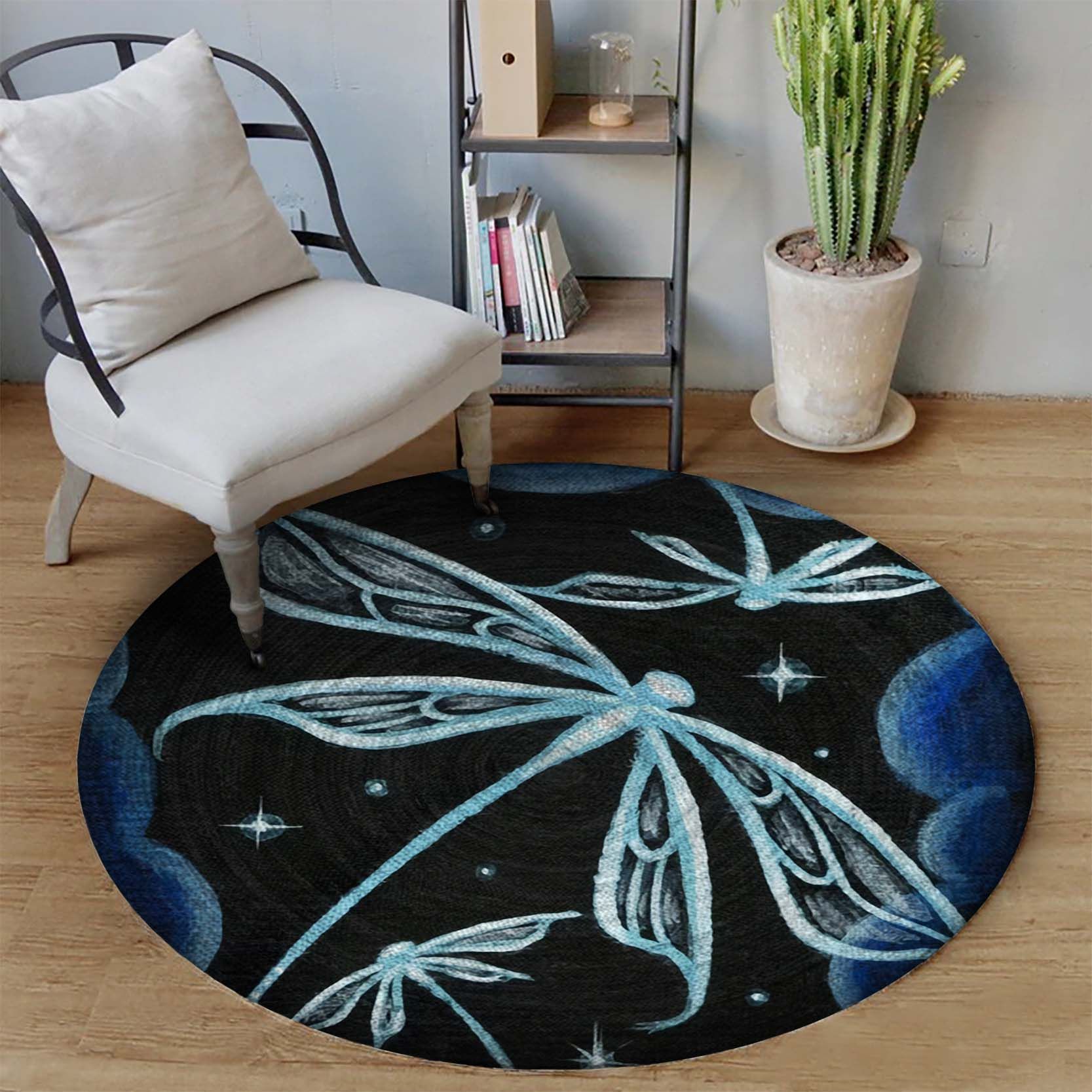 Dragonfly Limited Edition Round Rug Carpet Bedroom Livingroom Home Decor
