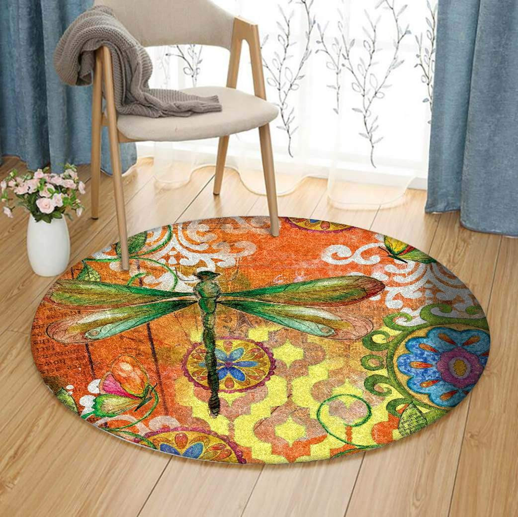 Dragonfly Limited Edition Round Rug Carpet Bedroom Livingroom Home Decor