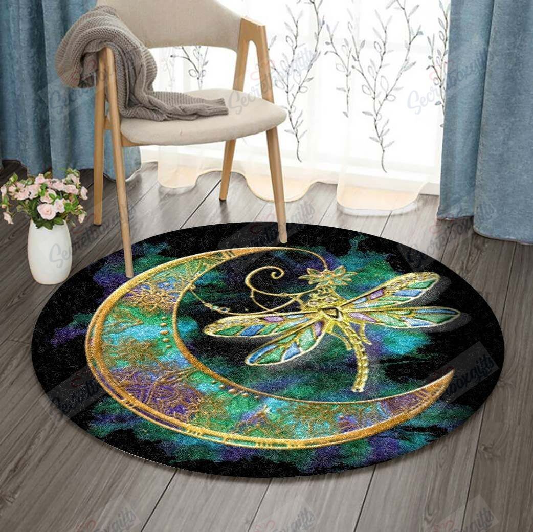 Dragonfly Round Rug Carpet Bedroom Livingroom Home Decor