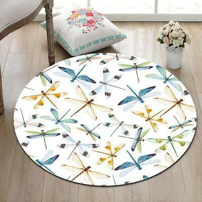 Dragonfly Round Rug Carpet Bedroom Livingroom Home Decor