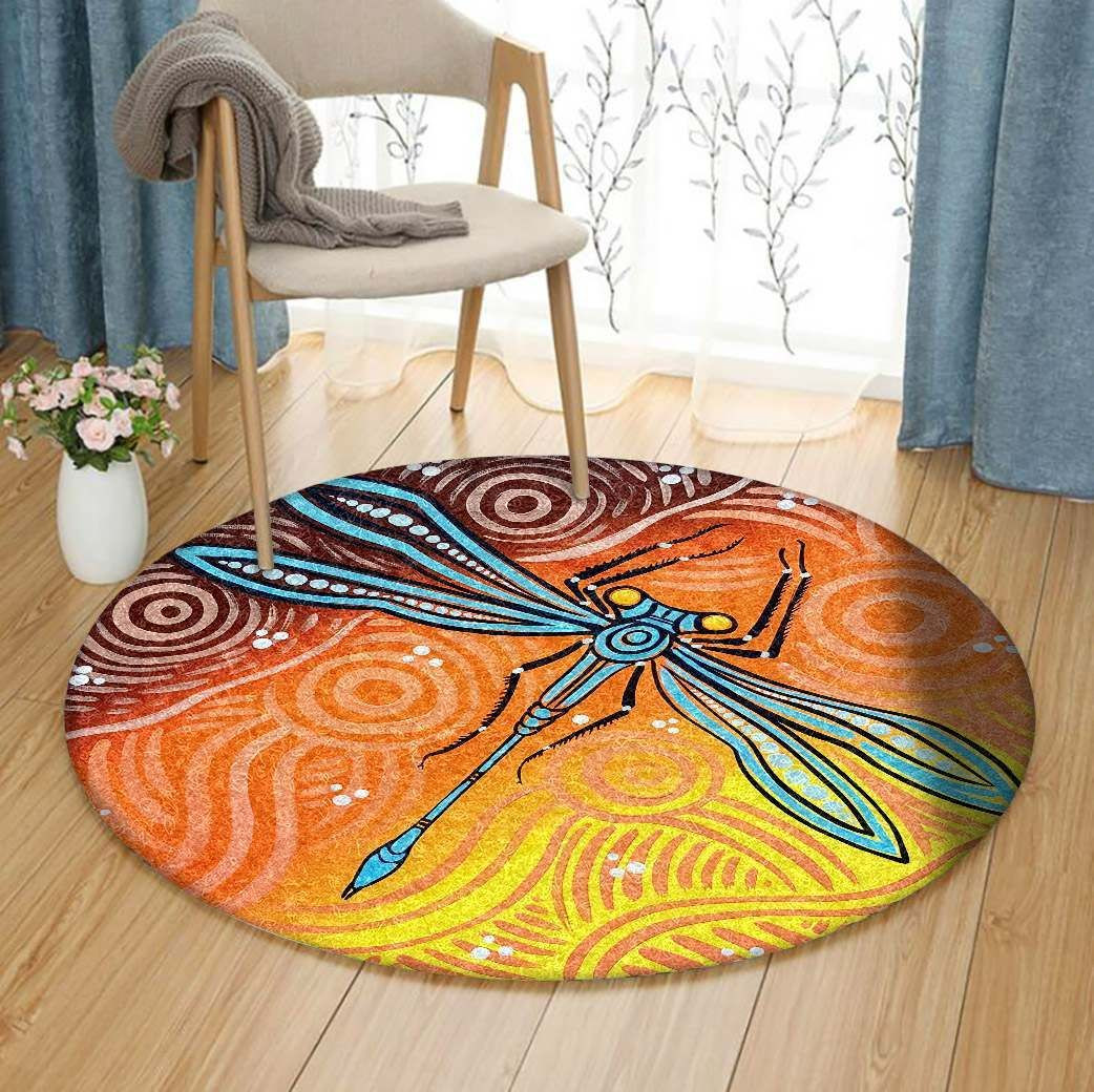 Dragonfly Round Rug Carpet Bedroom Livingroom Home Decor