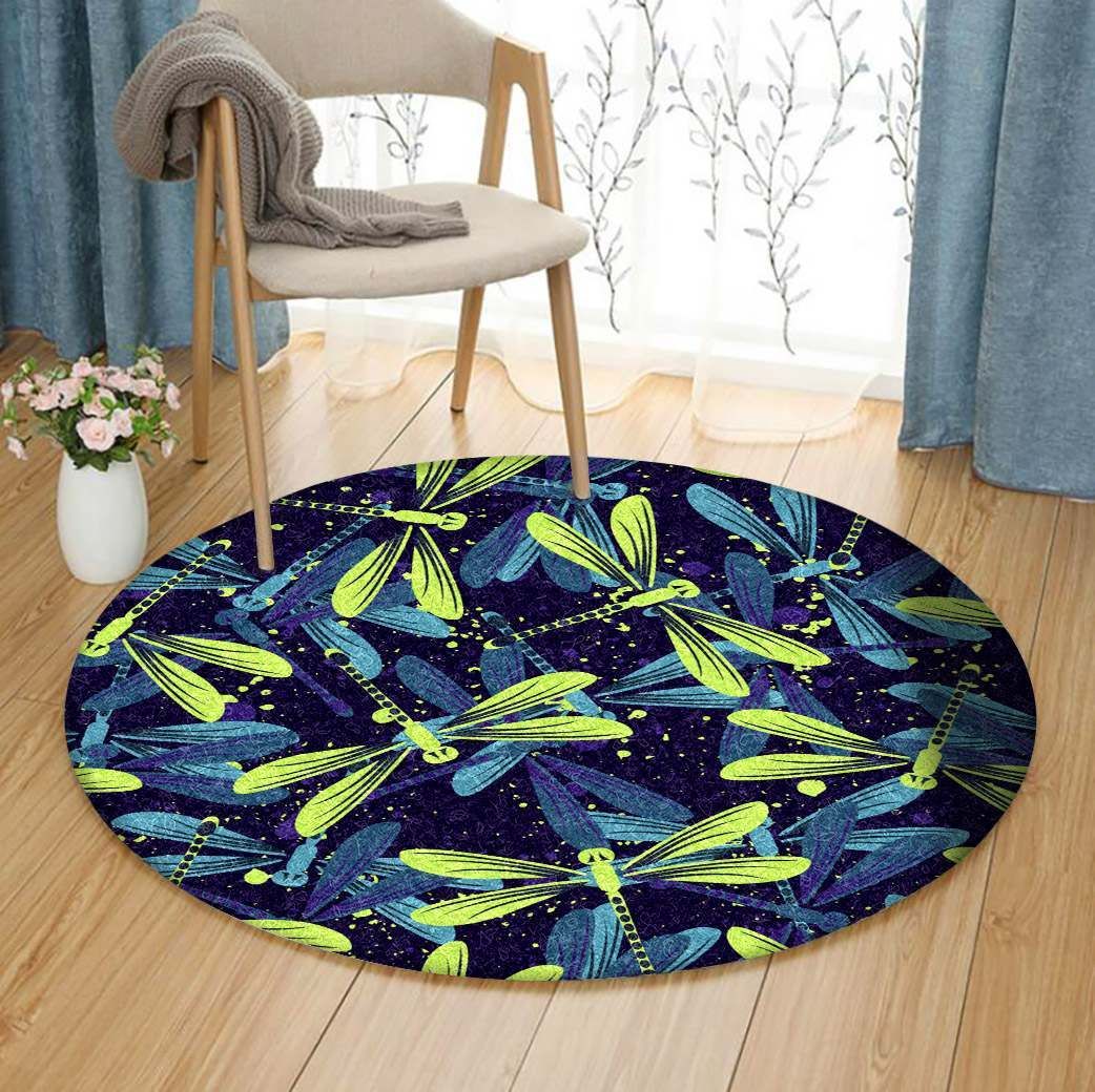 Dragonfly Round Rug Carpet Bedroom Livingroom Home Decor