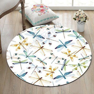 Dragonfly Round Rug Carpet Bedroom Livingroom Home Decor