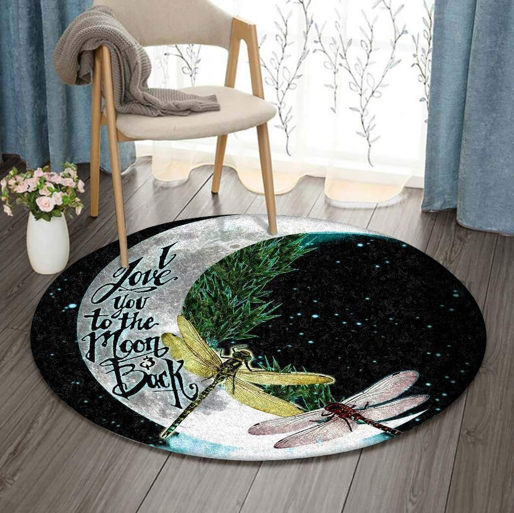 Dragonfly Round Rug Carpet Bedroom Livingroom Home Decor